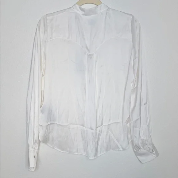 NWT ✨ Zadig & Voltaire White Blouse ‘Twina Satin’ Sz Small $348 - Picture 12 of 13